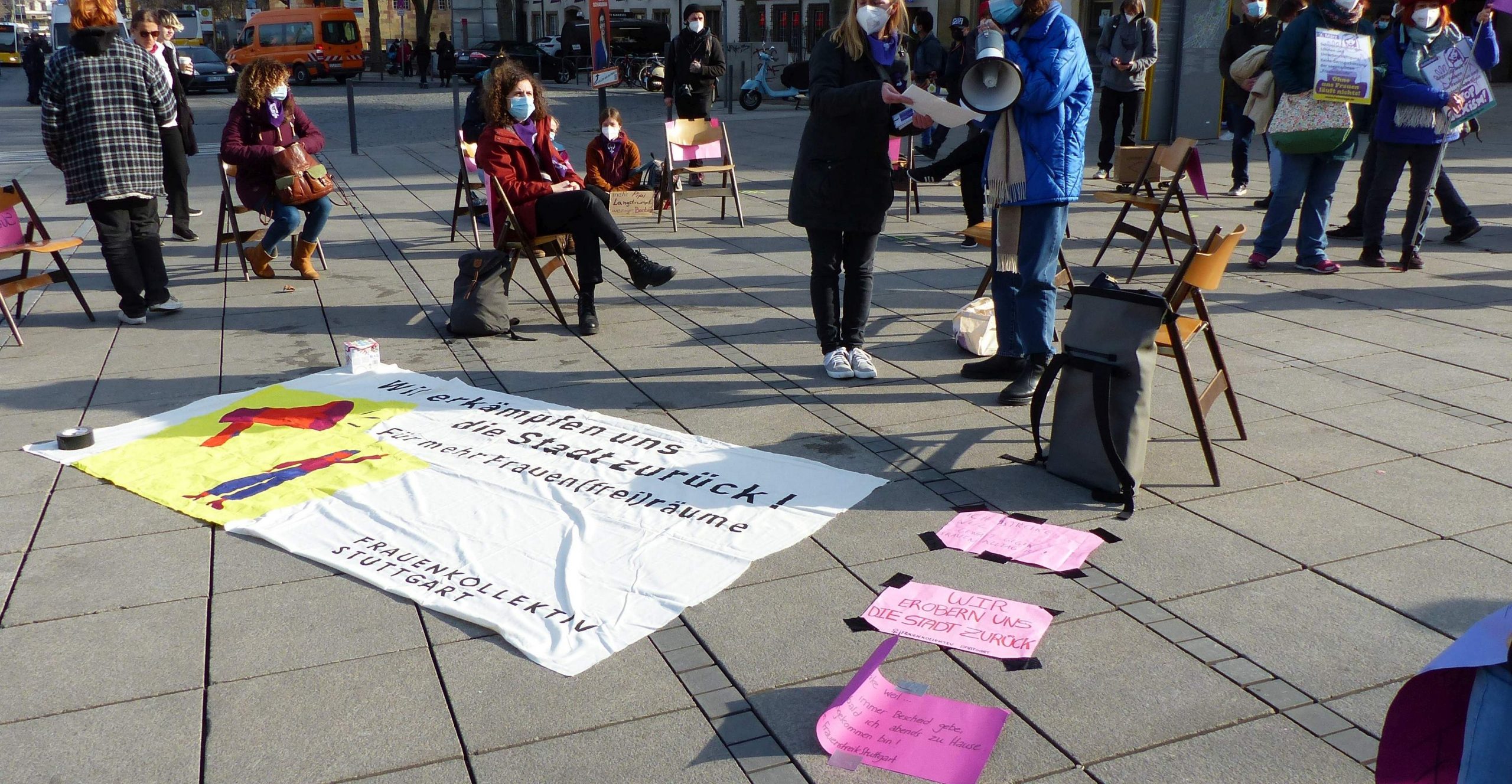 Aktionen zum Frauenkampftag und zum Frauen*streik am 8. März 2021