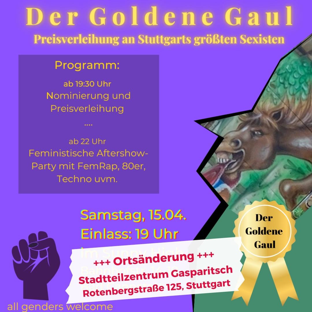 Der Goldene Gaul – Awardverleihung an den größten Sexisten des Jahres mit feministischer After-Show-Party