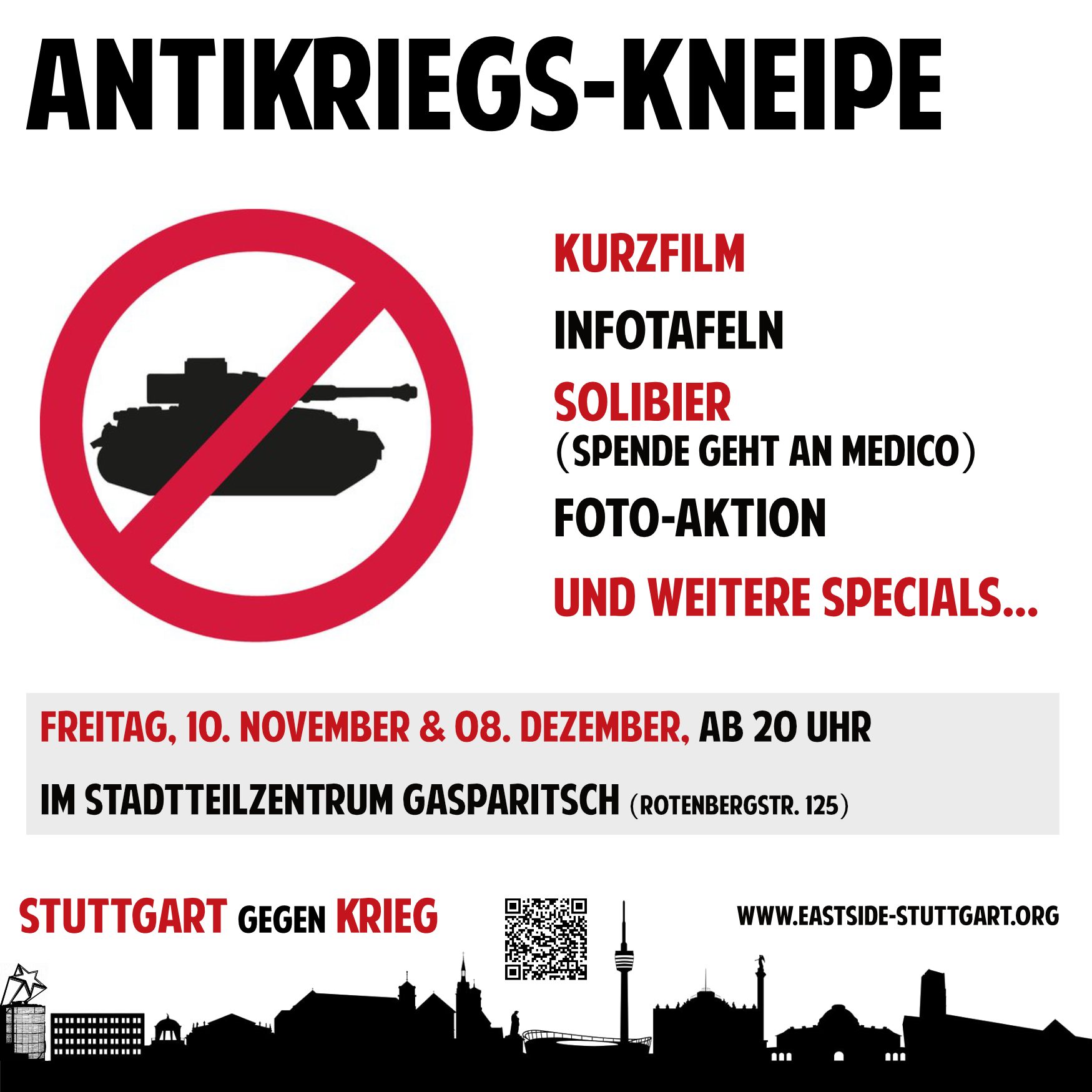 Antikriegs-Kneipe im November