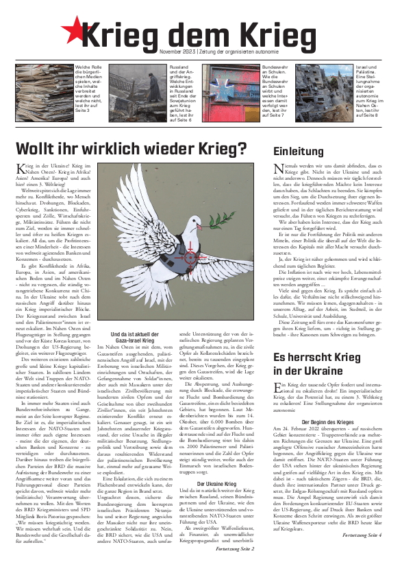 Krieg dem Krieg – Antikriegszeitung