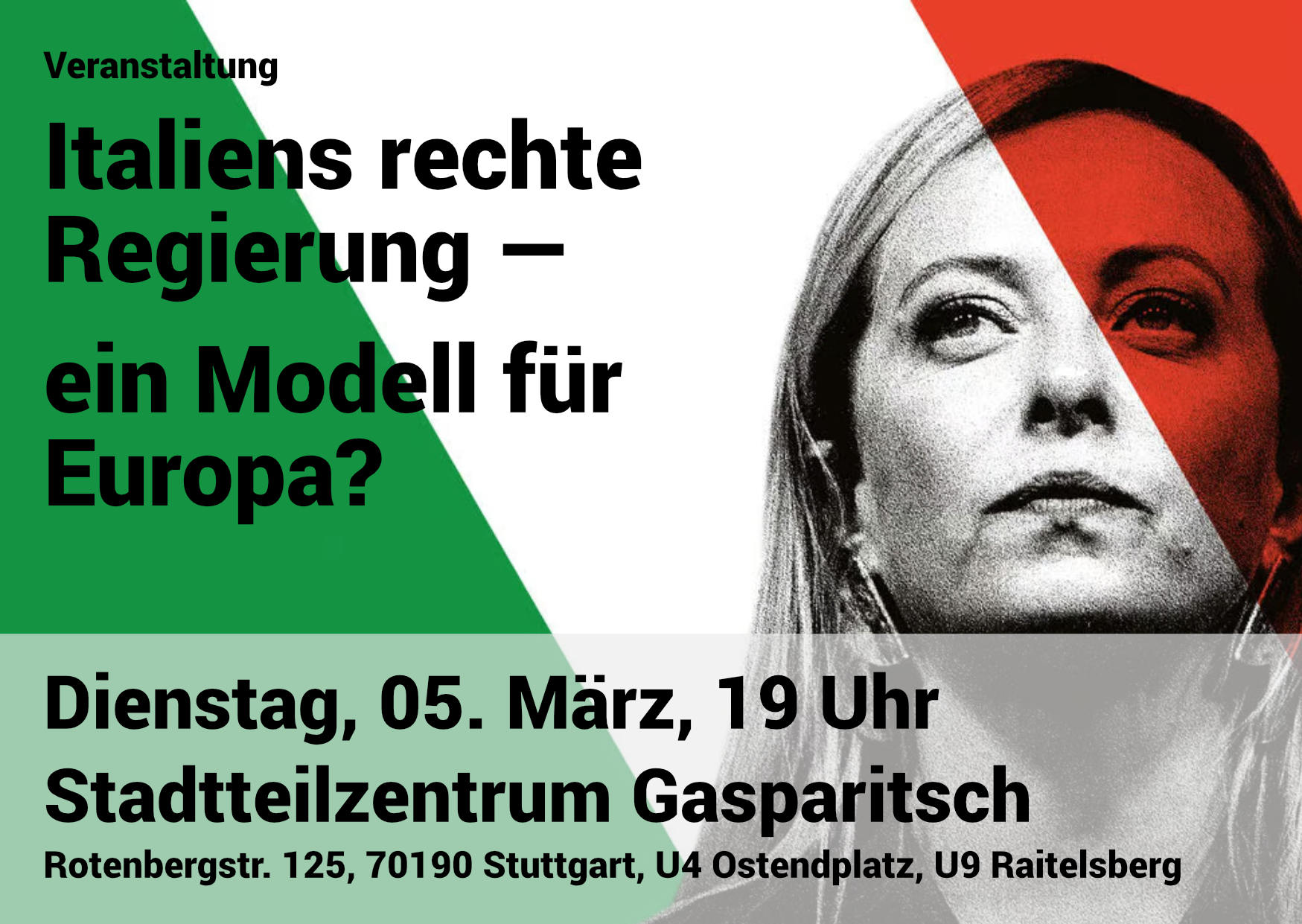 Veranstaltung: Italiens rechte Regierung – ein Modell für Europa?