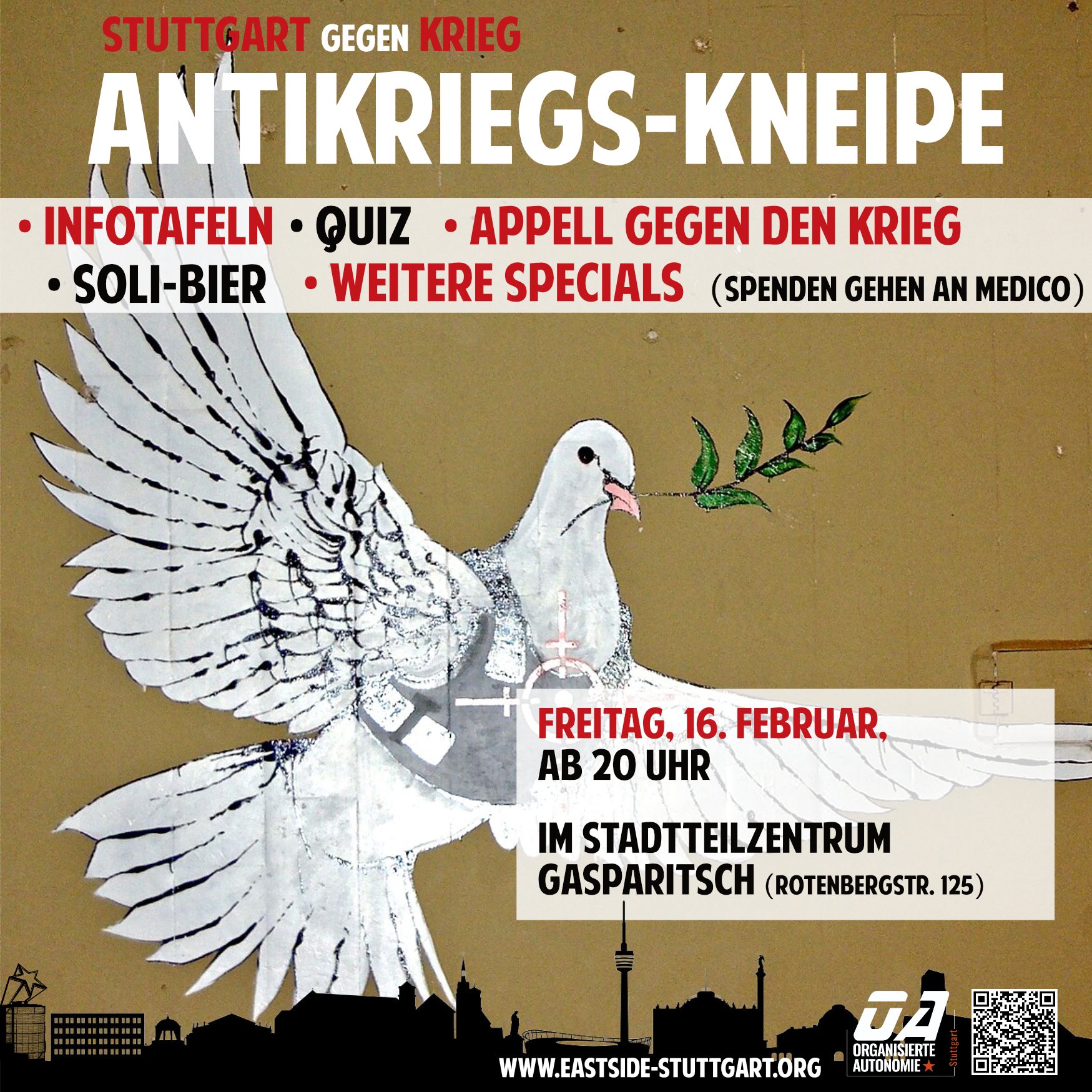 Antikriegs-Kneipe im Februar 2024