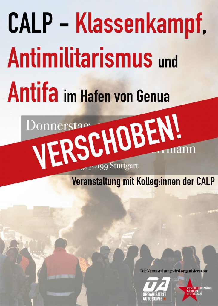 CALP-Veranstaltung verschoben!