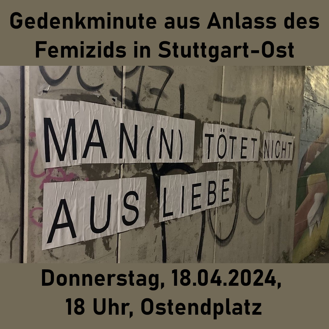 Gedenkminute zum Femizid in Stuttgart-Ost