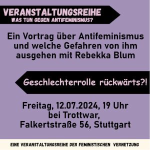 Geschlechterrolle rückwärts?! – Ein Vortrag über Antifeminismus und welche Gefahren von ihm ausgehen