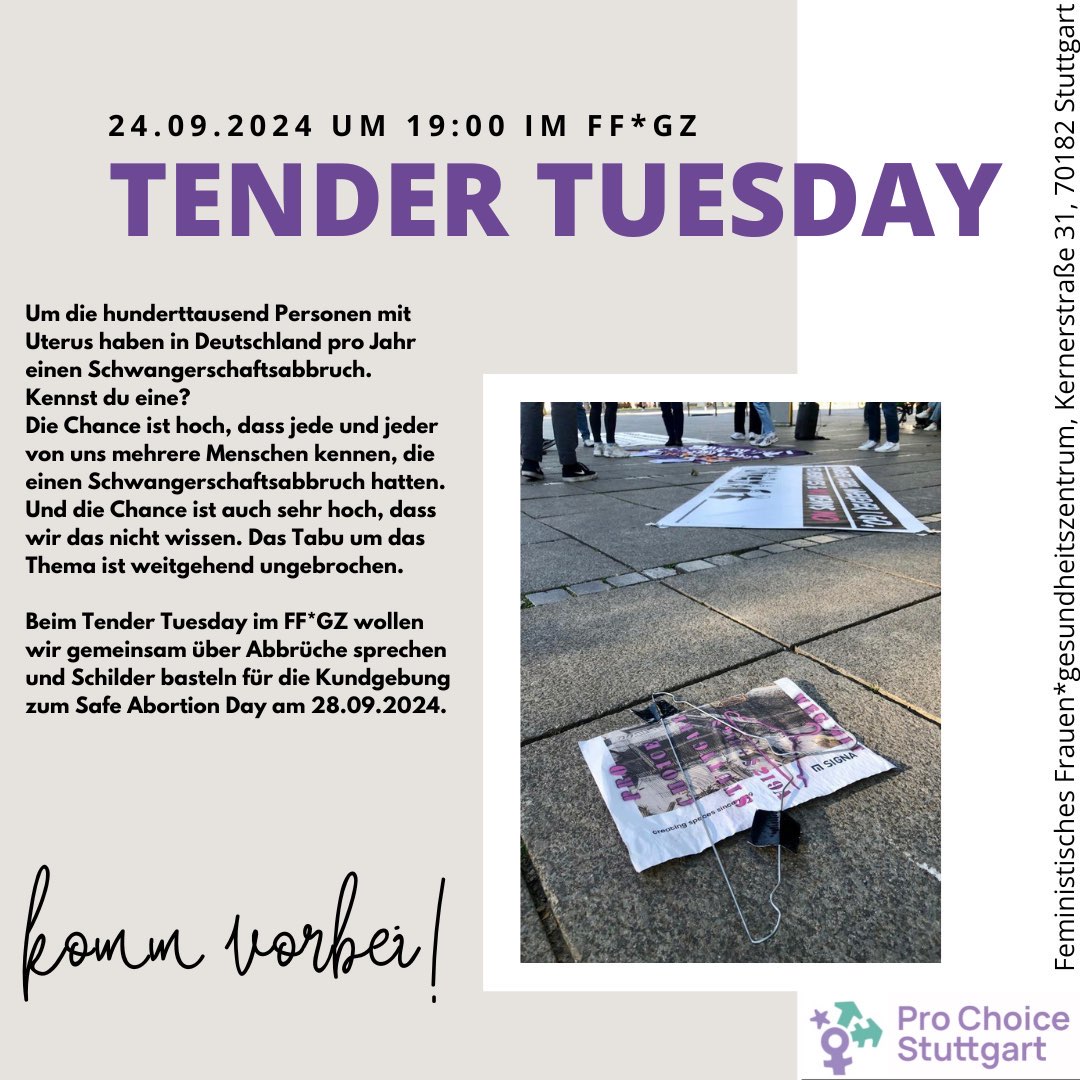 Tender Tuesday zum Thema Schwangerschaftsabbruch