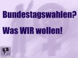 Bundestagswahlen? Was WIR wollen!