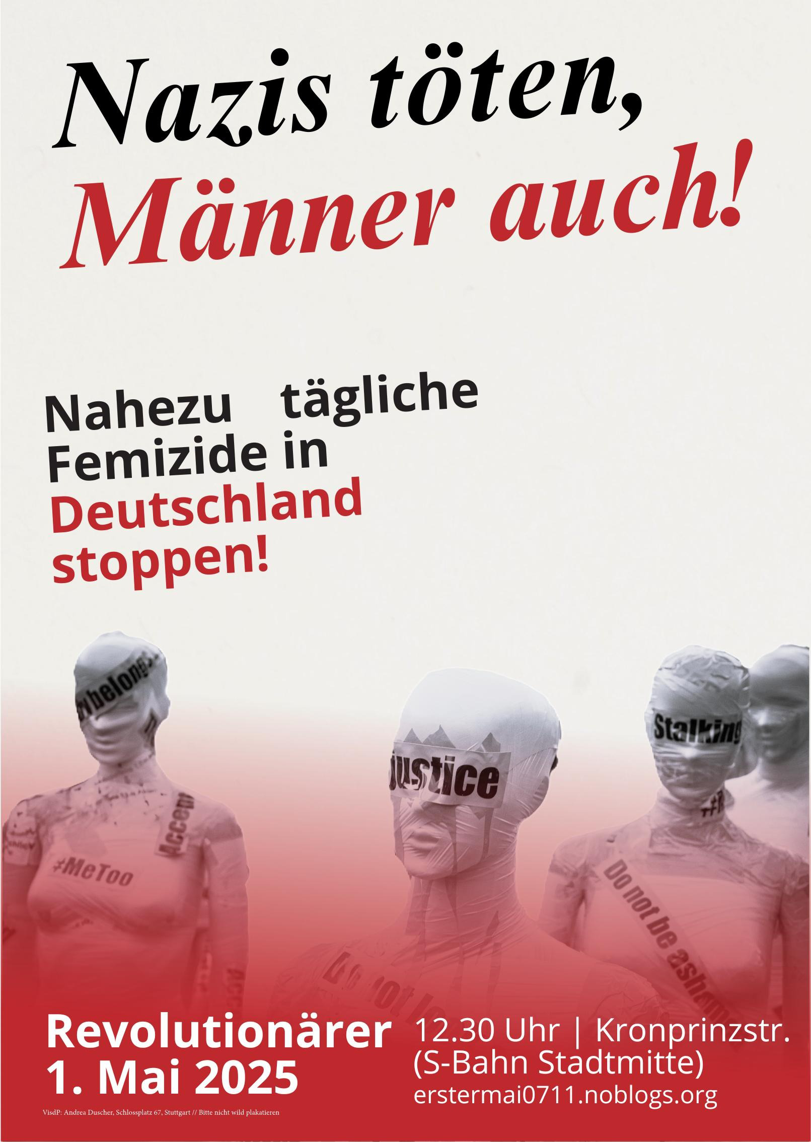 Nazis töten, Männer auch! (Plakat zum 1. Mai 2025)