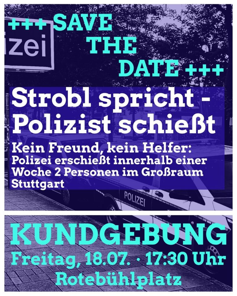 Strobl spricht, Polizist schießt – Kundgebung gegen Polizeigewalt