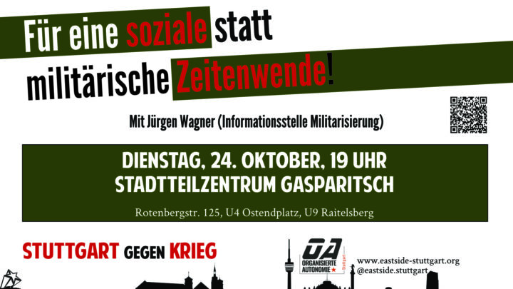 Für eine soziale statt militärische Zeitenwende – Veranstaltung mit Jürgen Wagner (IMI)