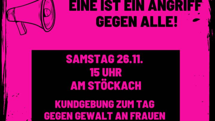 Kundgebung zum Tag gegen Gewalt an Frauen