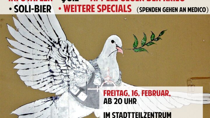 Antikriegs-Kneipe im Februar 2024