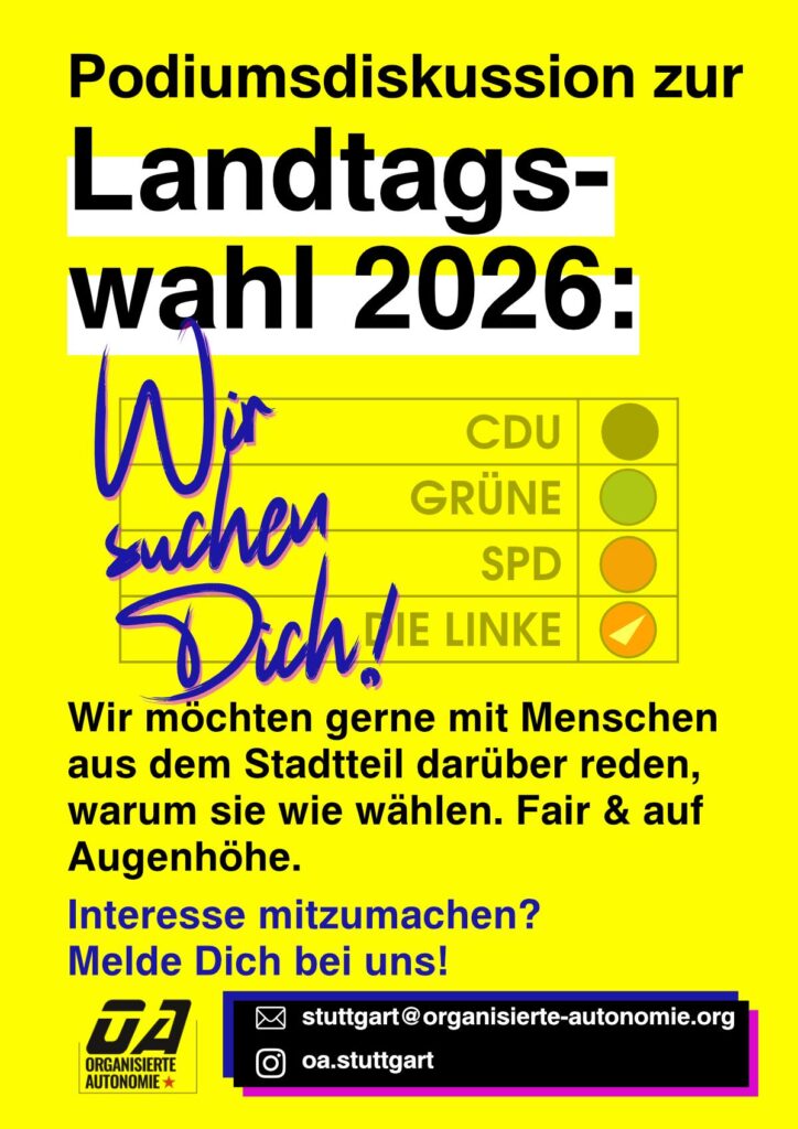 Podiumsdiskussion zur Landtagswahl 2026: Wir suchen Dich!