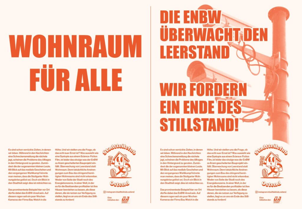 Die ENBW überwacht den LeerstandWir fordern ein Ende des Stillstand!