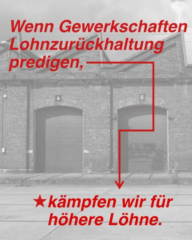 Wenn Gewerkschaften Lohnzurückhaltung predigen, kämpfen wir für höhere Löhne.

Teil 1 unserer Postkartenserie zum 1. Mai ist raus! 
Ihr könnt sie auch in gedruckter Form im @stadtteilzentrum_gasparitsch holen, behalten & verteilen.

Heraus zum revolutionären 1. Mai! 🚩 

Die Gewerkschaften fordern Lohnzurückhaltung, damit Unternehmen ihre Profite retten können. Wir Lohnabhängigen sollen ihre Krise mit stagnierenden Löhnen, längeren Arbeitszeiten und Sozialabbau bezahlen. Stattdessen brauchen wir echten Widerstand: im Betrieb, in der Nachbarschaft und auf der Straße. Für höhere Löhne und bessere Lebensbedingungen müssen wir selbst kämpfen – sonst tut es niemand.
Dafür und für vieles mehr gehen wir am 1. Mai auf die Straße.

Revolutionäre 1. Mai Demo · 13 Uhr · Kronprinzplatz
Straßenfest · ab 14 Uhr · Gasparitsch
Stadtteildemo · 17 Uhr · Start am Gasparitsch